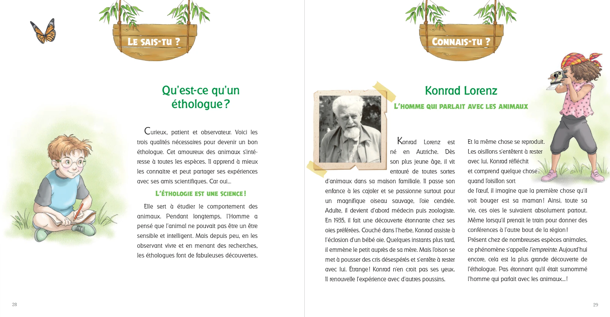 Double page originale « Connais-tu ? » : Konrad Lorenz