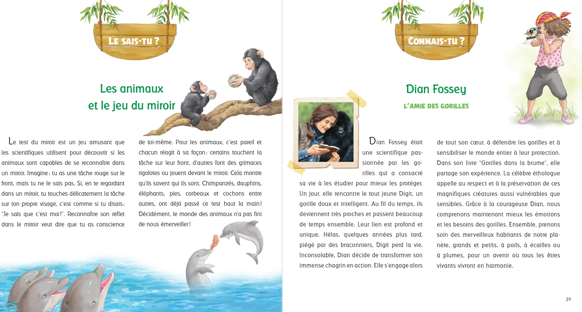 Double page originale « Connais-tu ? » : Dian Fossey
